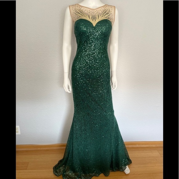 NWT LONG MERMAID PROM DRESS SEQUINS WEDDING GOWN LINED SPECIAL OCCASION EVENT - Picture 9 of 9